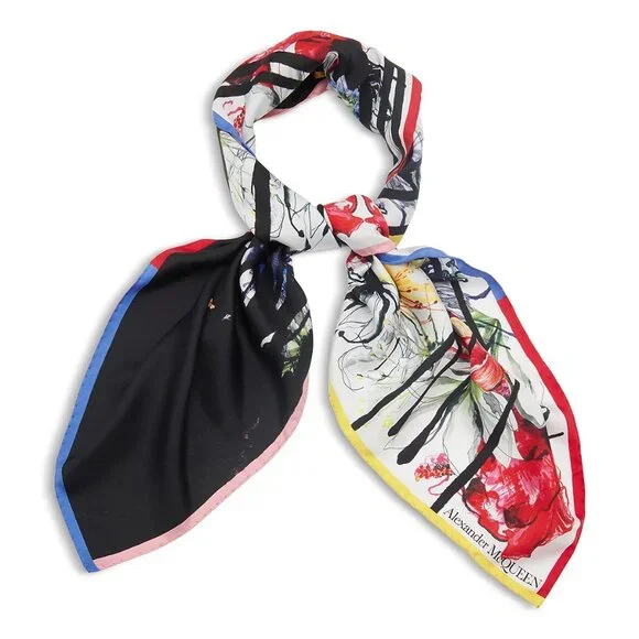 Alexander McQueen Exploded Flora Silk Scarf - Picture 2 of 8